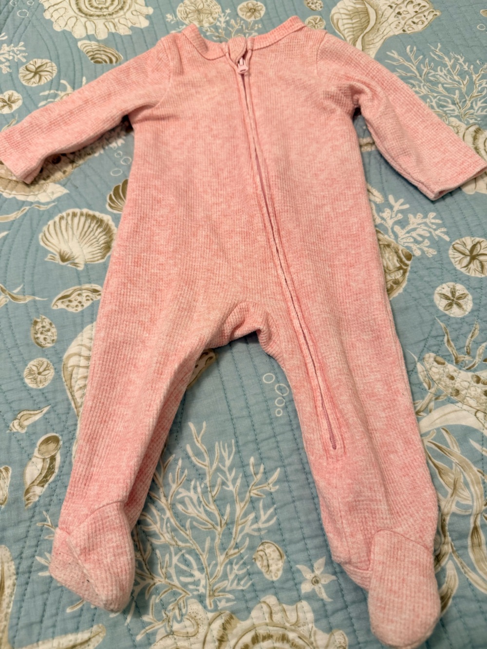Pink Cozy Zipper Footed One-Piece - Soft Sleepwear